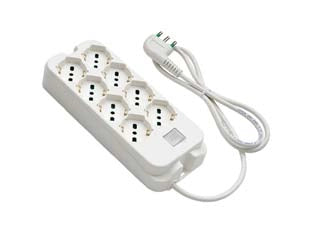MULTIPRESA 4+4 POSTI BIPASSO + SCHUKO CON INTERR. LINEA RETAIL  bianca 47440    FANTON