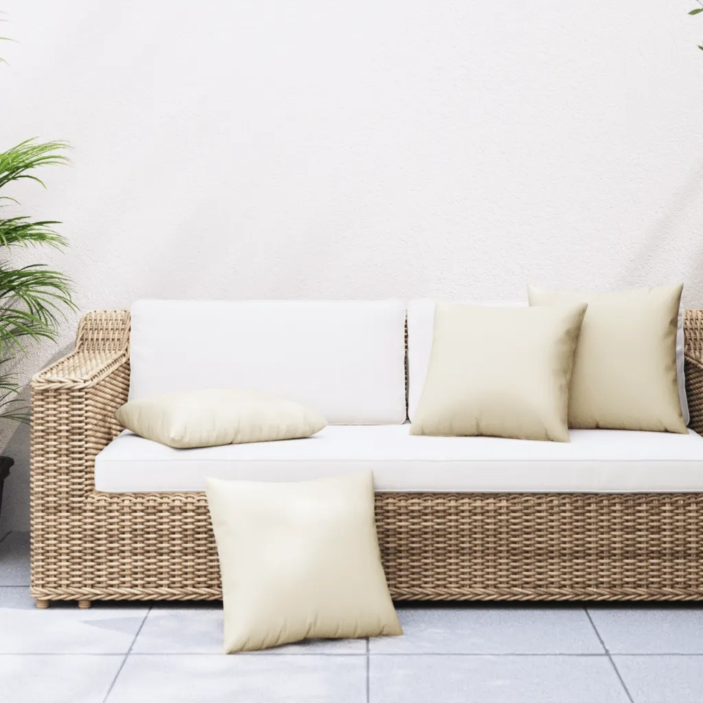 Cuscini per Divano 4 pz Crema 60x60 cm in Tessuto 360405