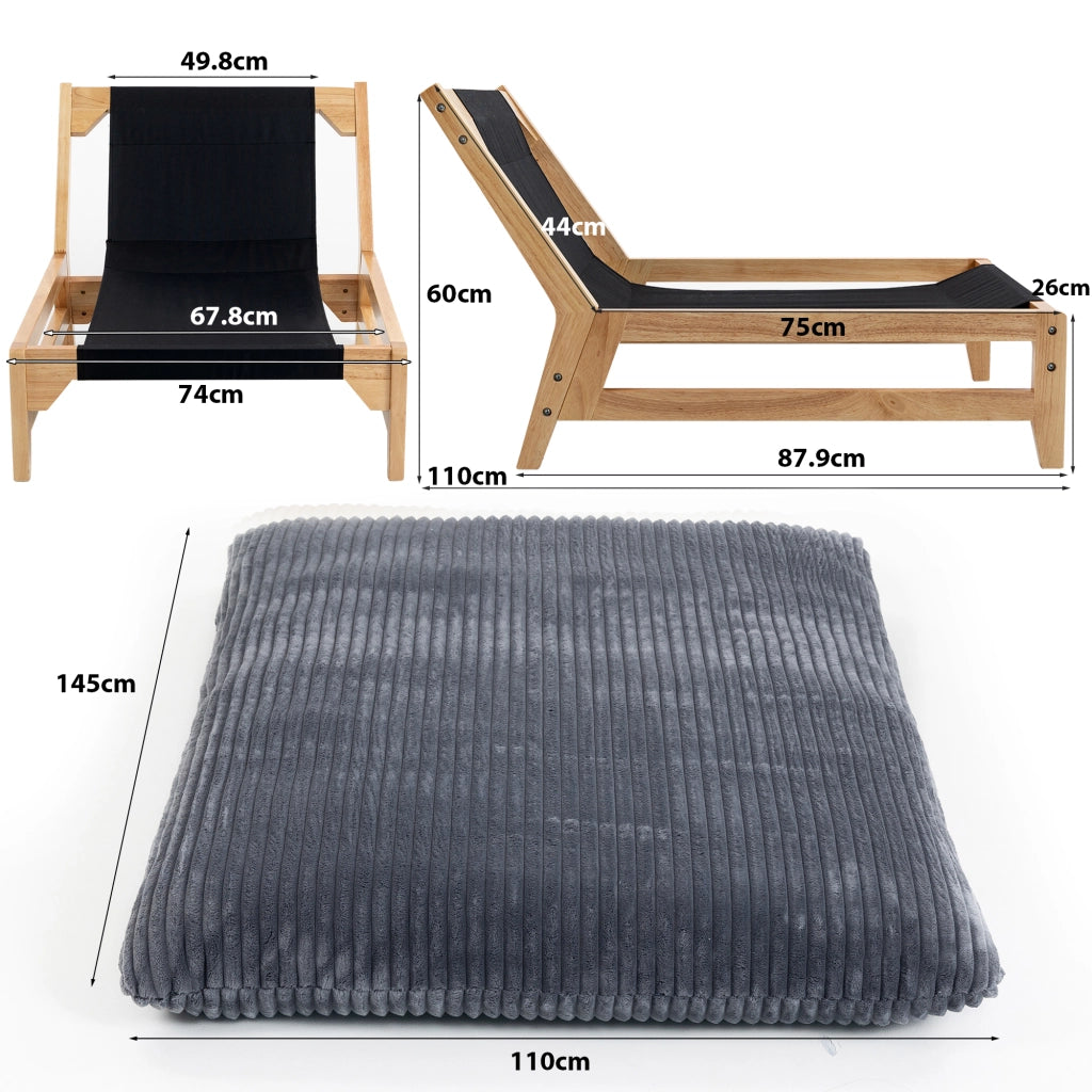 Poltrona beanbag per adulti - Zephmum- Senza braccioli, tessuto cordoncino, con schienale