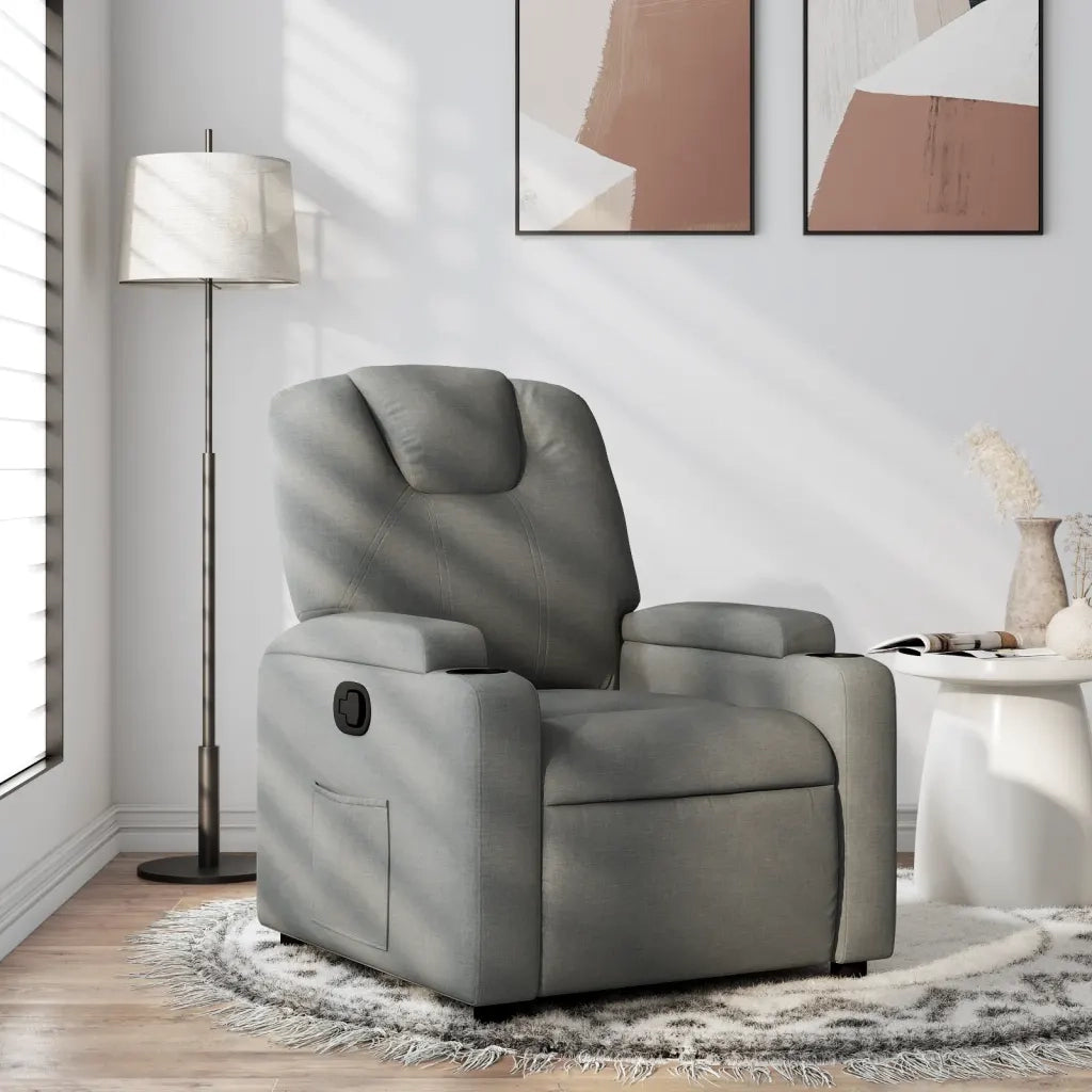 Poltrona reclinabile in tessuto grigio scuro 3205509