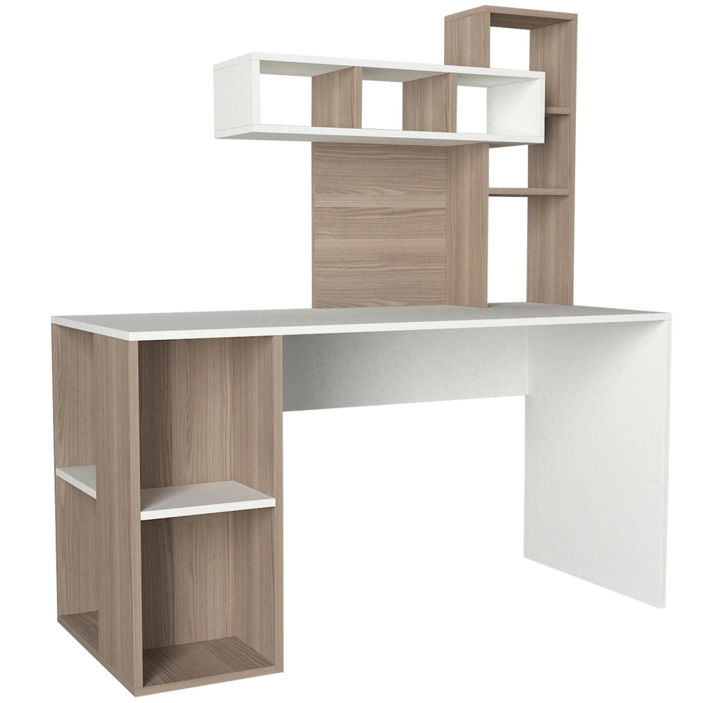 Bureau en bois "Corallo" - 140 x 60 x 153 cm - Cordoue blanche