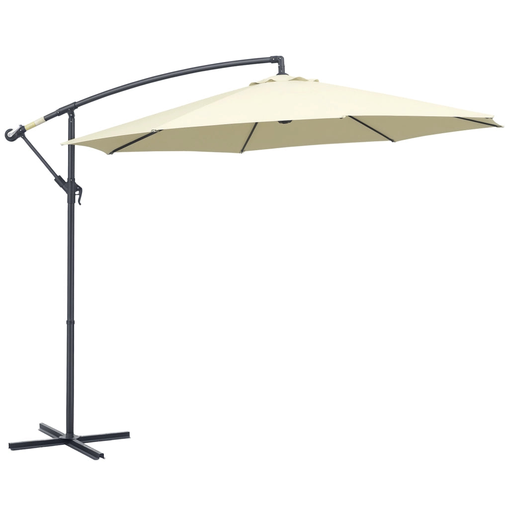 Ombrellone Decentrato da Giardino ¨C Xylo ¨C Metallo e Poliestere 3x2.5m Beige con Base a Croce