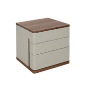 Comodino in legno grigio e noce