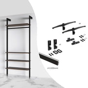 Kit Supporti per Mensole e Appendiabiti in Legno e Alluminio Emuca Zero Nero