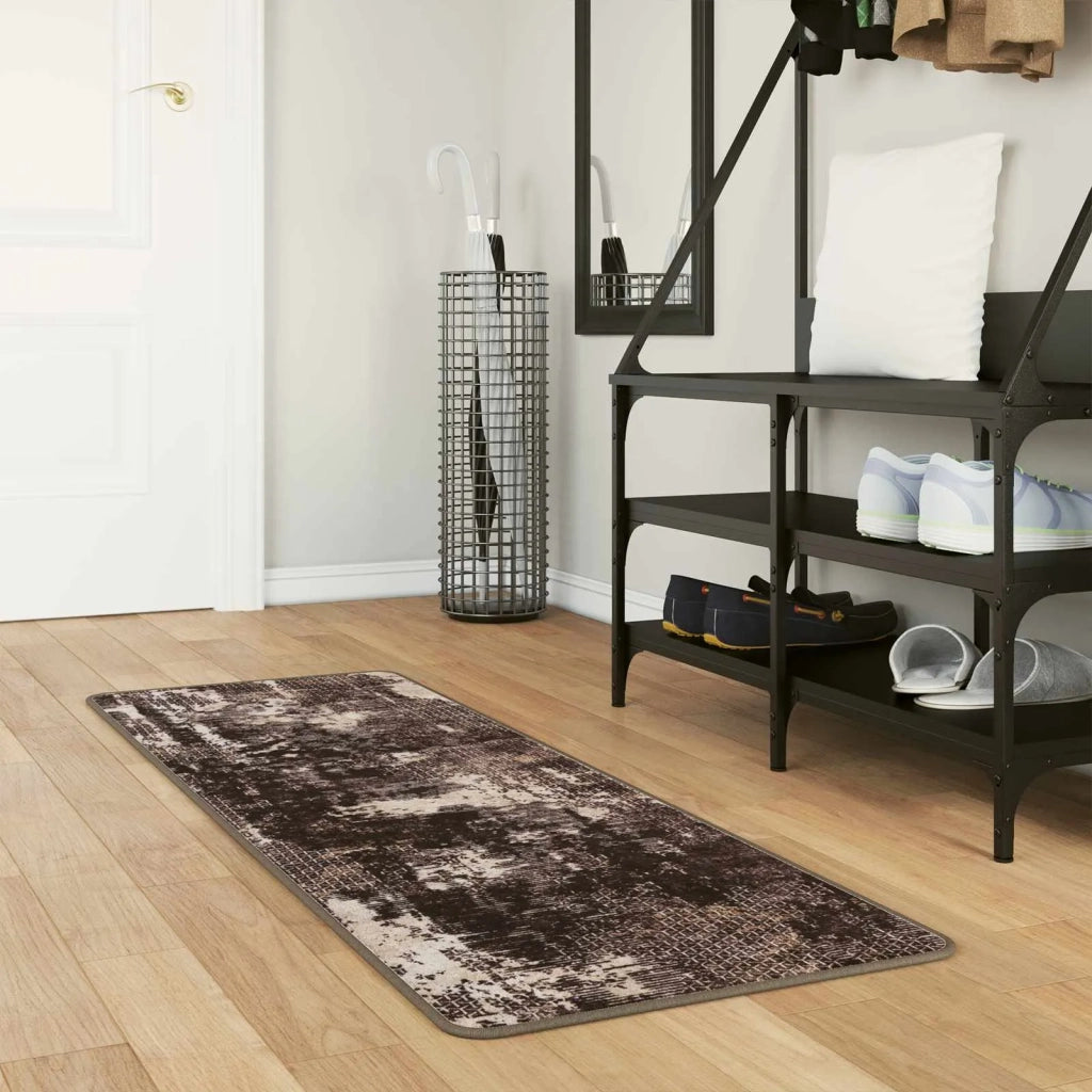 Runner Tappeto MARSA Nero 50 x 150 cm Poliestere e PVC 42023367