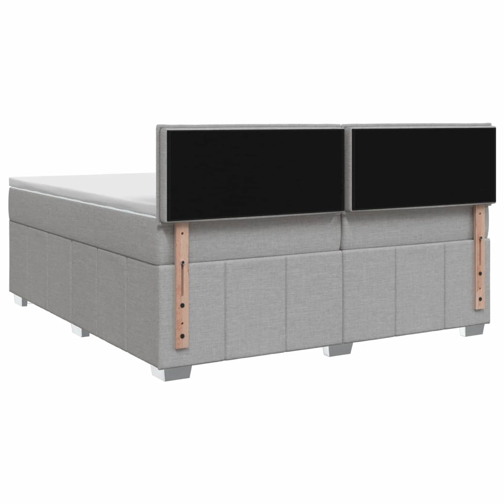 Letto box spring con materasso Grigio Chiaro 200 x 200 cm 3452761