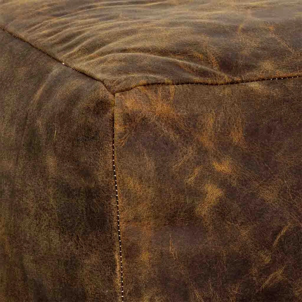 Pouf in pelle marrone 45x45x45h cm