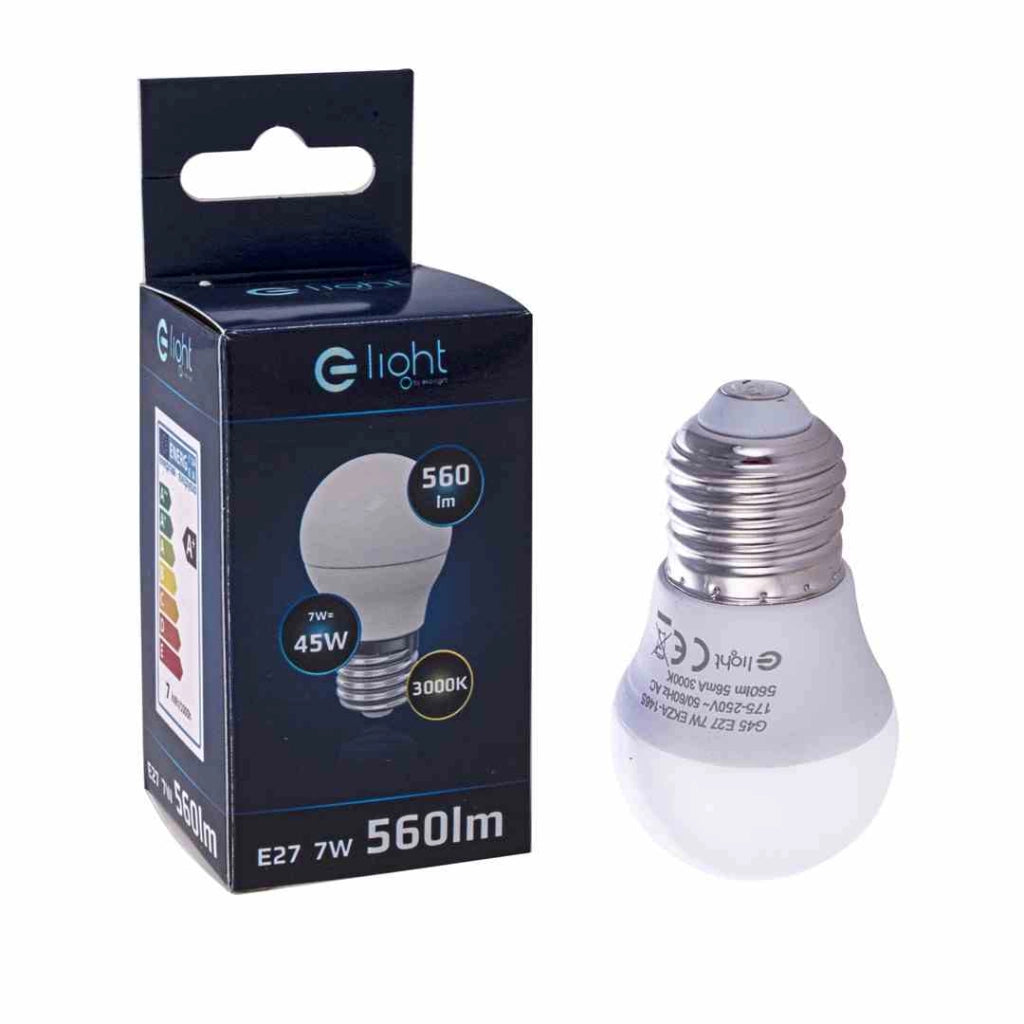 Lampadina LED Eko-Light 7W E27 3000K 560lm Opale Bianca