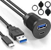 Cavo USB3.0 Convertitore M/F con Indicator LED - Impermeabile per Auto, Barche e Motocicli.