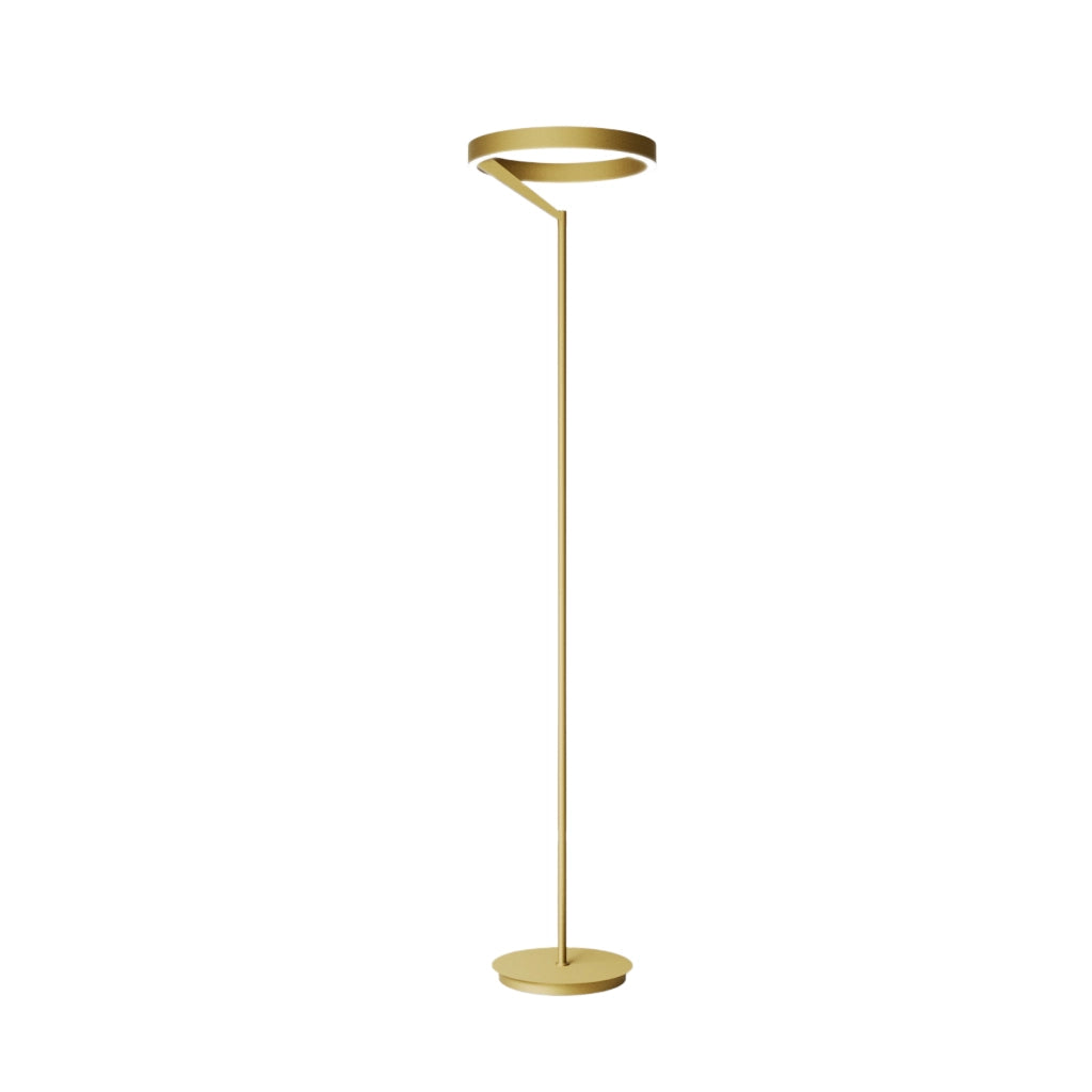 Lampada da Terra CRISEIDE PT LED 40W 2000lm 3000K dimmerabile a pedale in alluminio Oro spazzolato - Gealuce