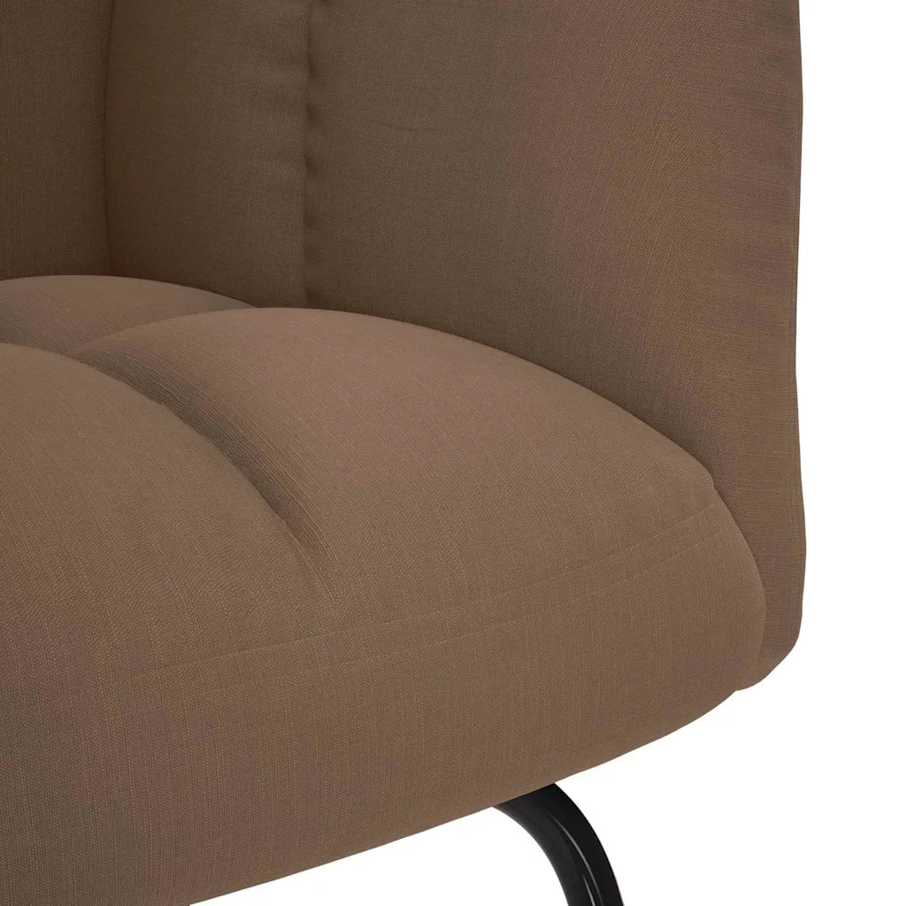 Sedia a Dondolo Marrone in Tessuto 4016793