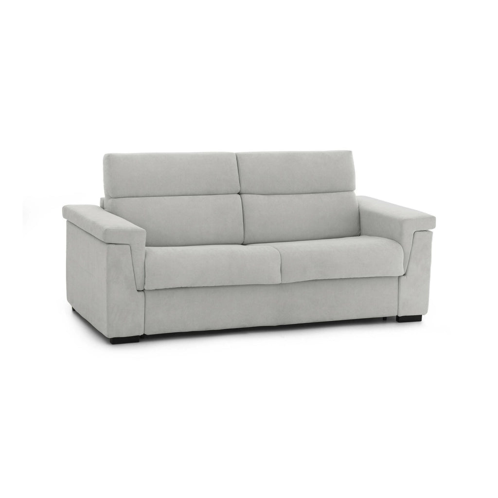 Tenna, Divano Letto 2 Posti Sfoderabile Made in Italy, 185x95 cm Grigio Chiaro