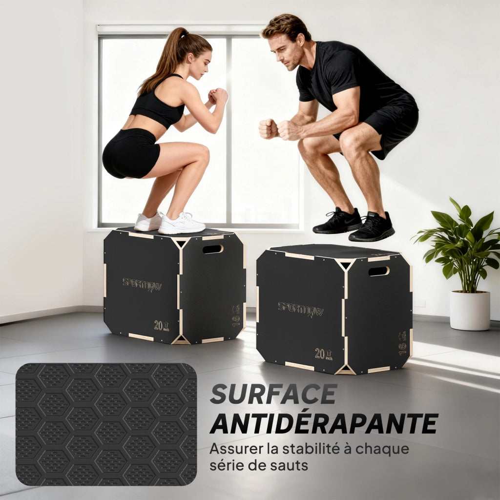 Box per allenamento 3 in 1 ¨C Minimal ¨C Legno, nero