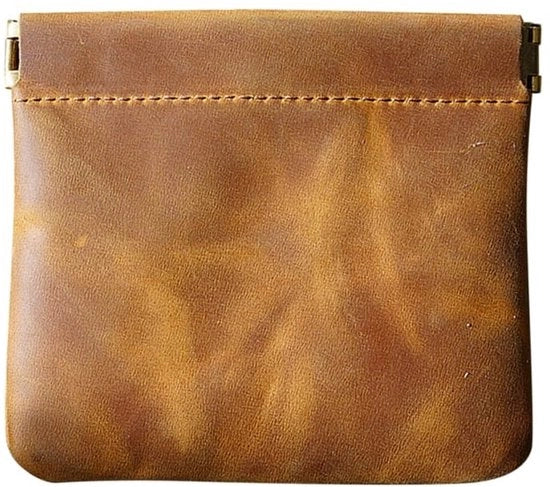 Borsa Portafoglio Mini - Chiusura Automatica - Compatta - Marrone - Pelle Sintetica Duratura