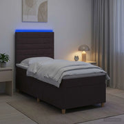 Letto box spring con materasso Marrone Scuro 100 x 200 cm 3455276