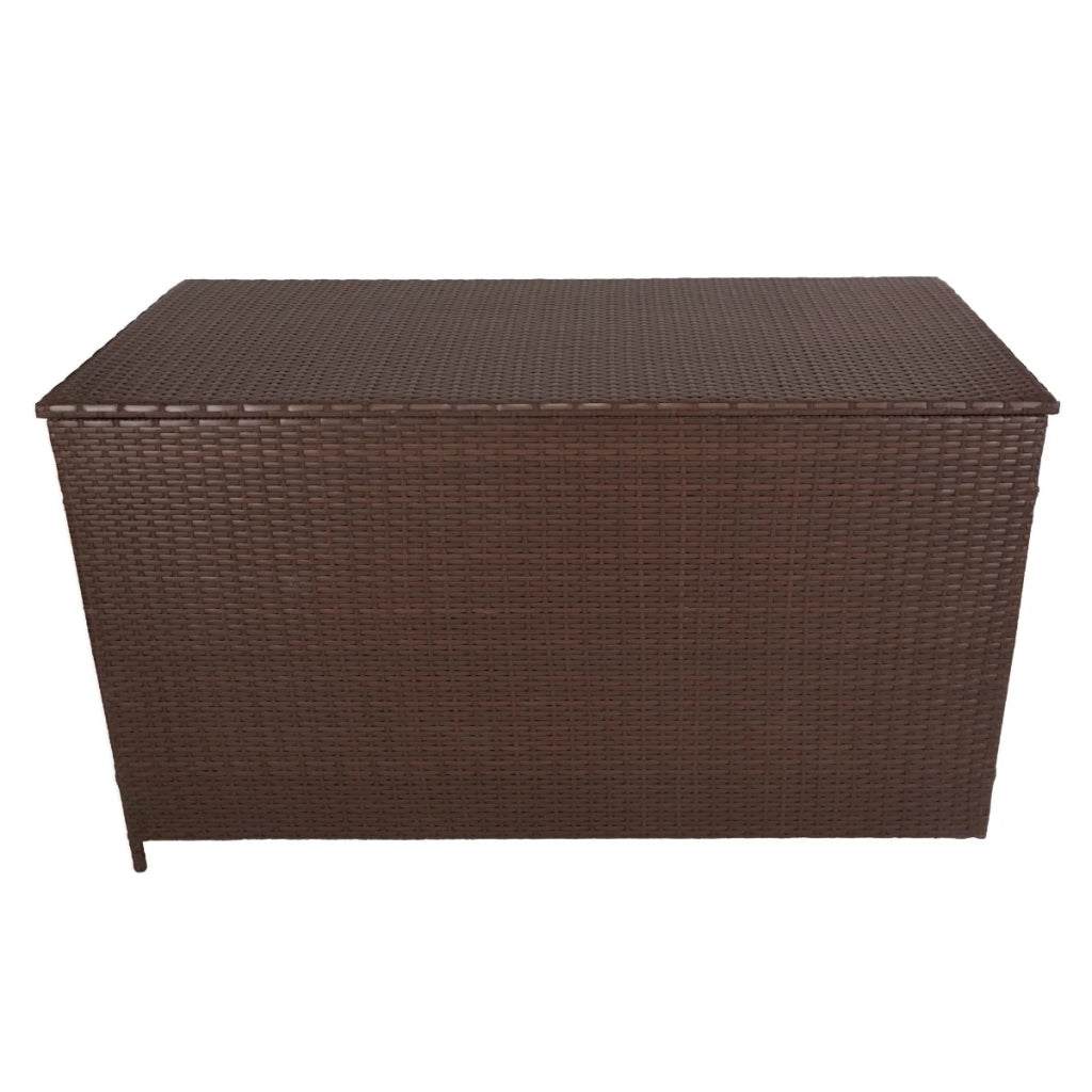 Rattan Box da giardino Marrone Grande 138cm Cassapanca per cuscini 582L