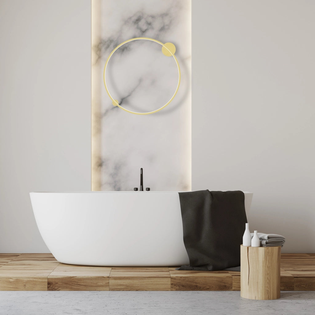 Plafoniera/Applique ring LED oro Saturno Milagro 46W