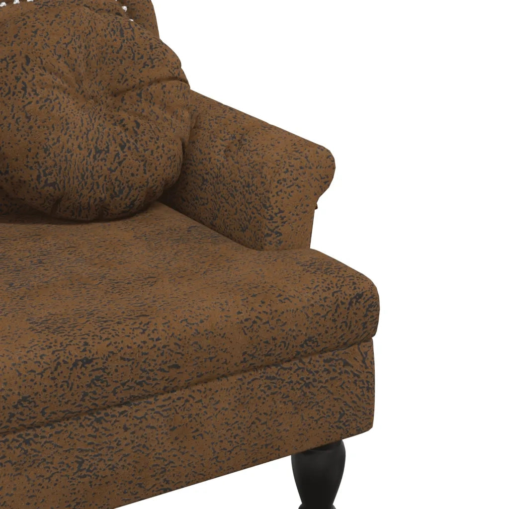 Panca con Cuscini-Sgabello-Divano Marrone 120,5x65x75 cm Similpelle Scamosciata