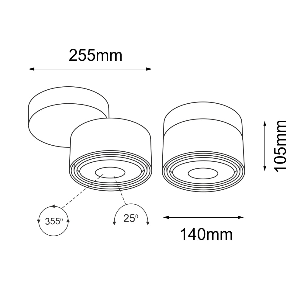 Spot soffitto tondo nero orientabile Ø14 GU10 Shilo