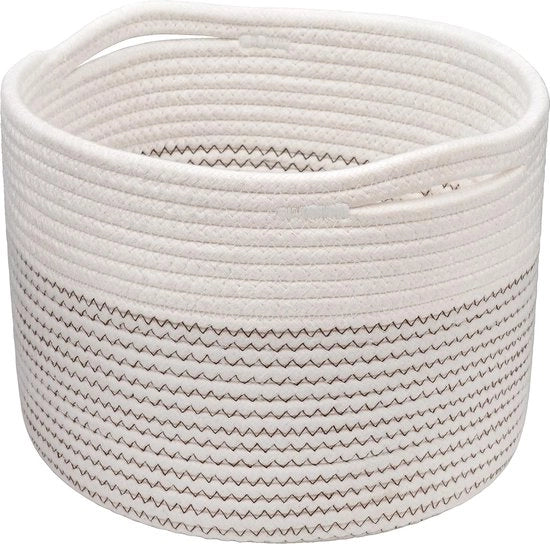 Cestino di stoccaggio per asciugamani in cotone, tessuto, dimensioni 24 x 18 cm
