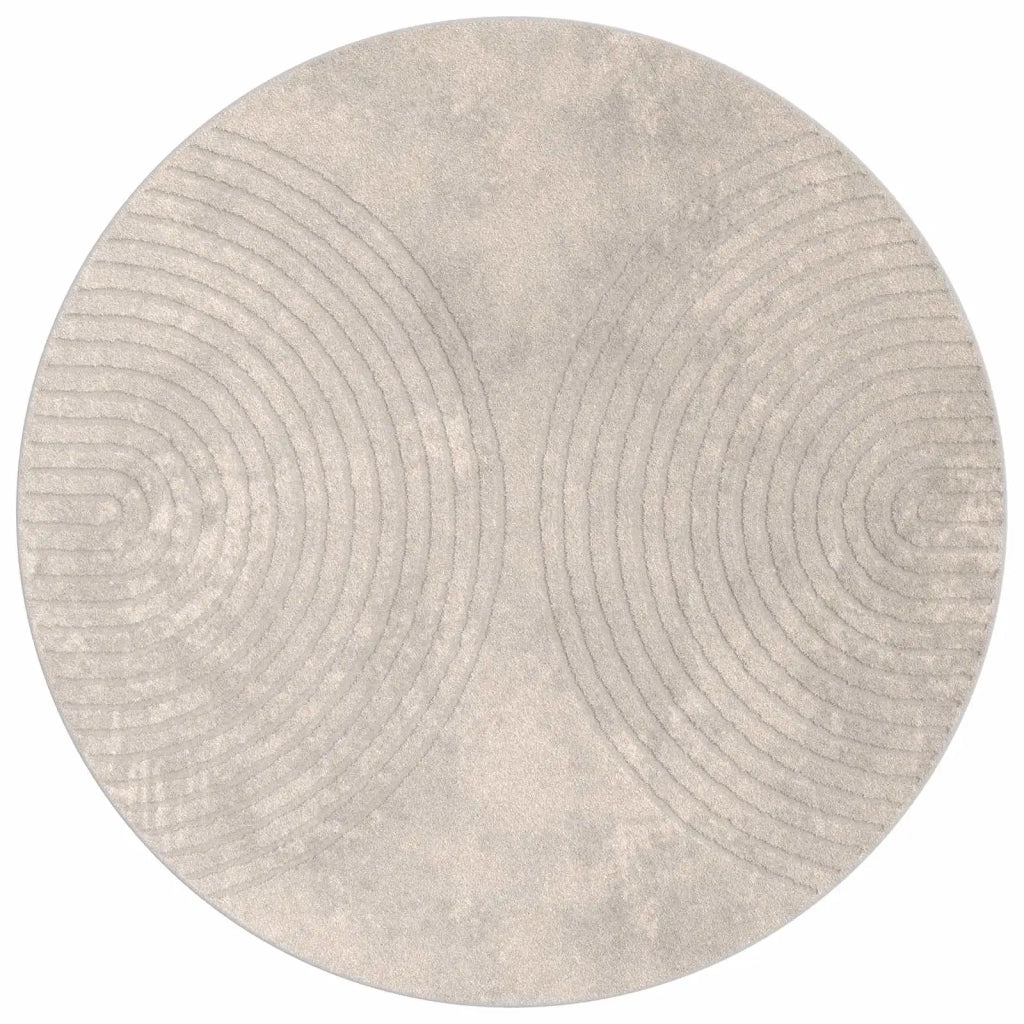 Tappeti per area Rotondo GALATI Beige Ø 200 CM Poliestere 42022816