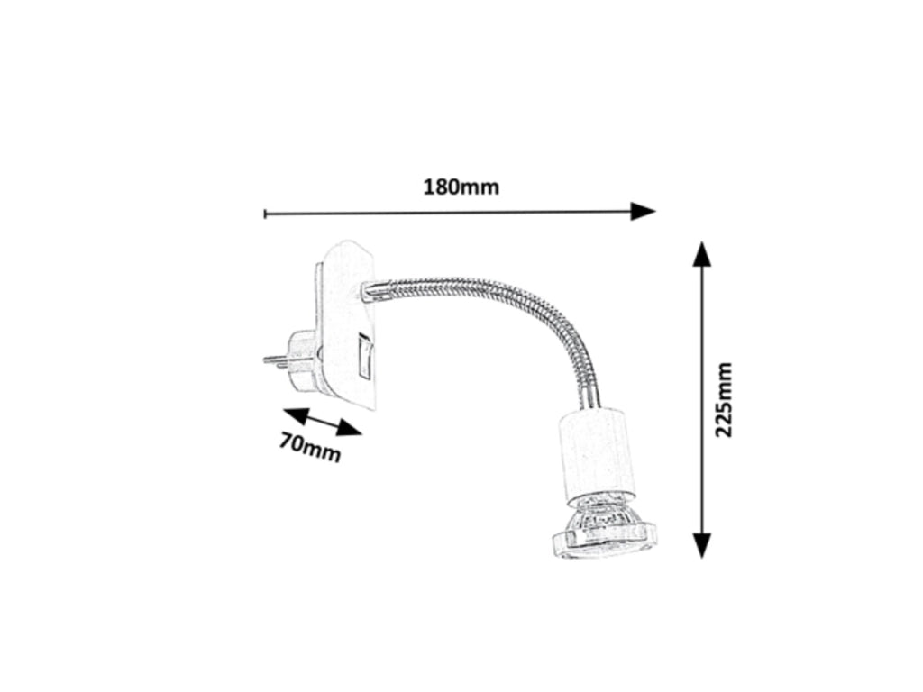 Applique Rabalux Dobra bianca metallo con spina GU10 35W
