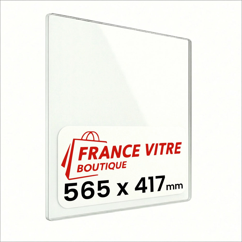 565 x 417 x 4 mm - Vetro per stufa a legna - vetro camino di ricambio - vetro per caminetto resistente al fuoco - France Vitre