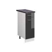 Mobiletto base per cucina R-Line Antracite lucido/Bianco 30 cm, PL Antracite Vicco