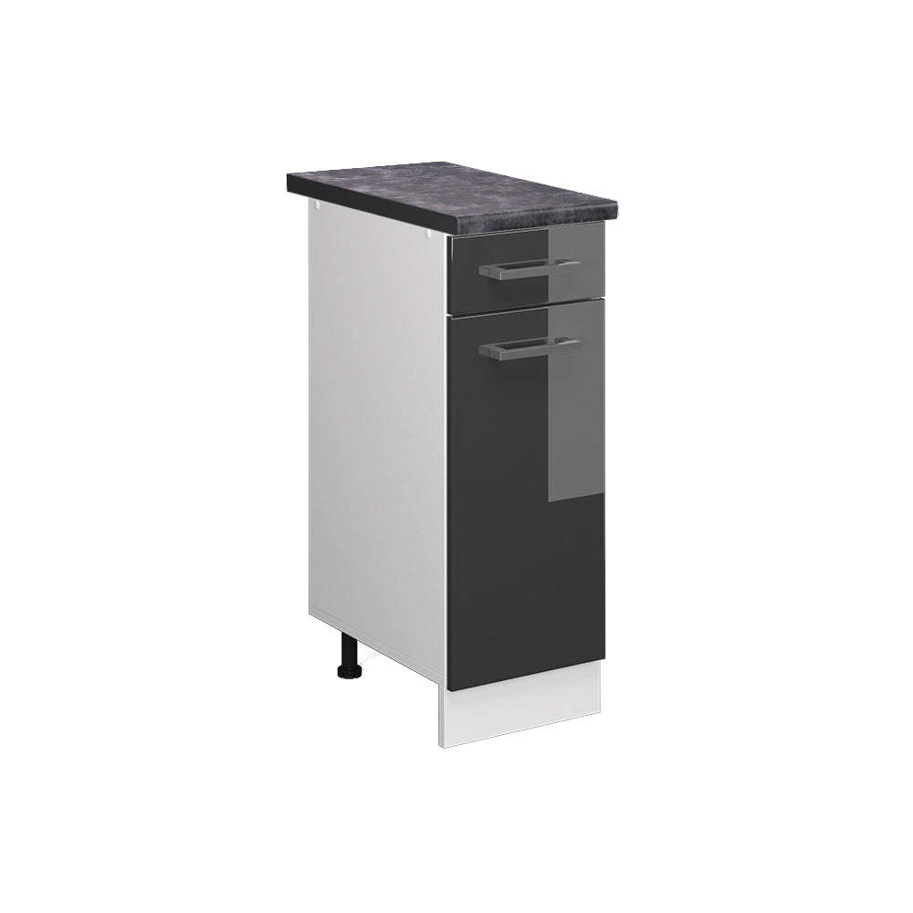 Mobiletto base per cucina R-Line Antracite lucido/Bianco 30 cm, PL Antracite Vicco