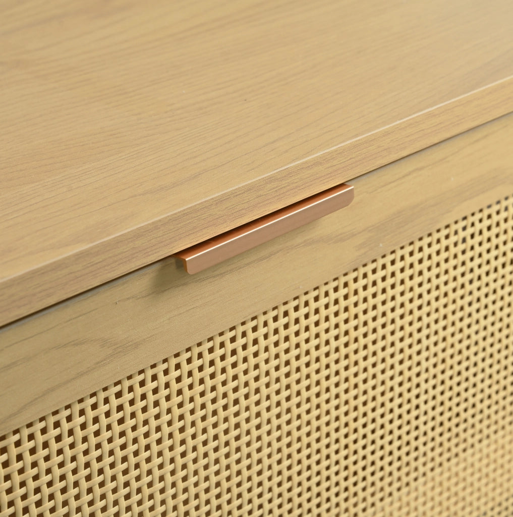 Cassettiera vintage con 6 cassetti 120x40x76;5 cm in truciolare effetto rovere