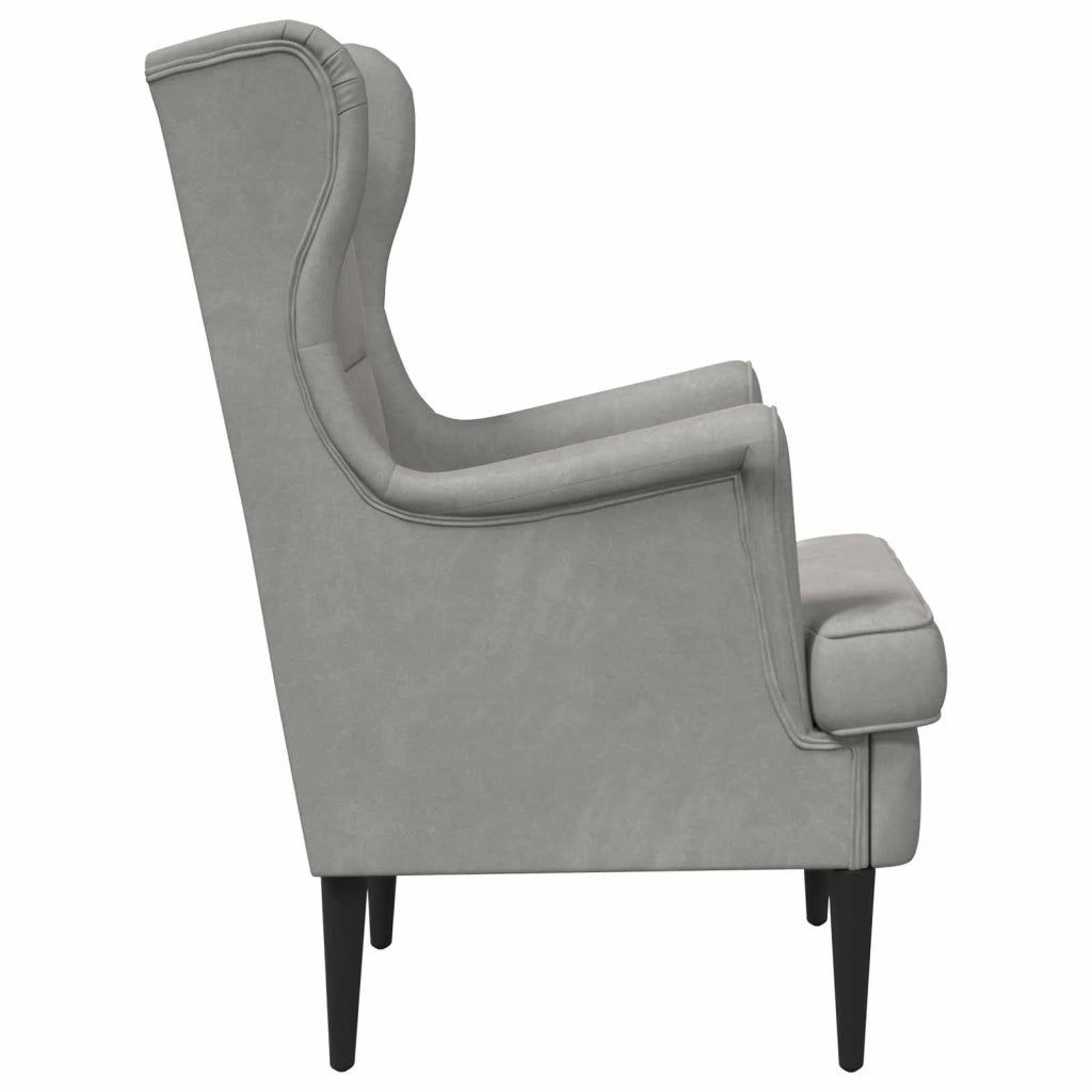 Poltrona | Sedia Relax Grigio Chiaro Velluto