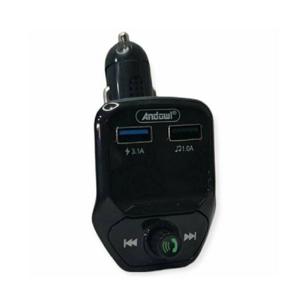 Trade Shop - Trasmettitore Fm Vivavoce Wireless Per Auto Q-c66 Caricatore Musicale Doppio Usb -