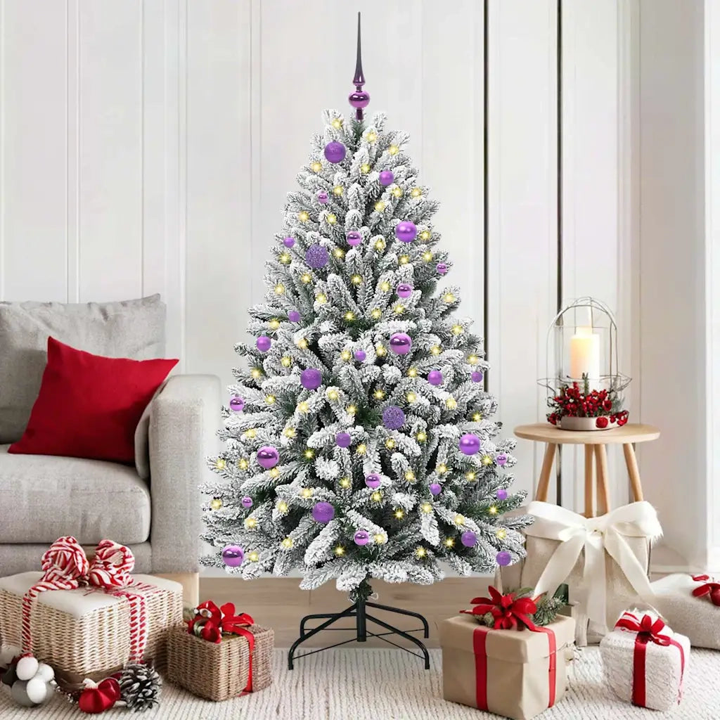 Albero di Natale artificiale con 150 LED Verde e Bianco 150 cm 3395745