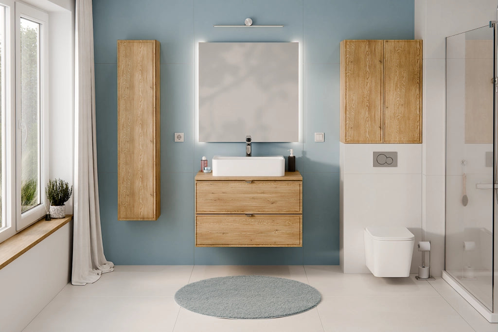 Mobile sottolavabo 80 cm 2 cassetti Terra Cremona 80 x 50 x 46 cm