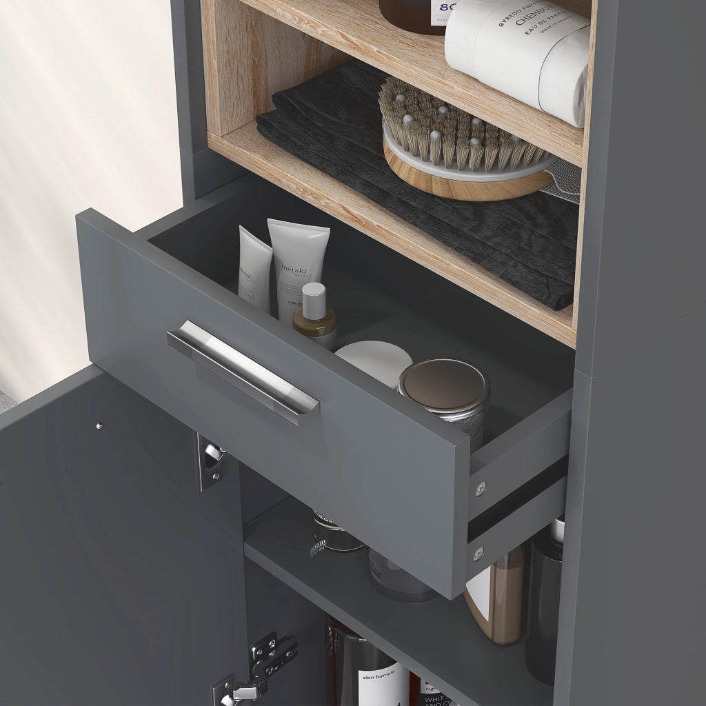 Colonna Bagno con Ante e Cassetto ¨C Minimal ¨C Grigio 60x30x