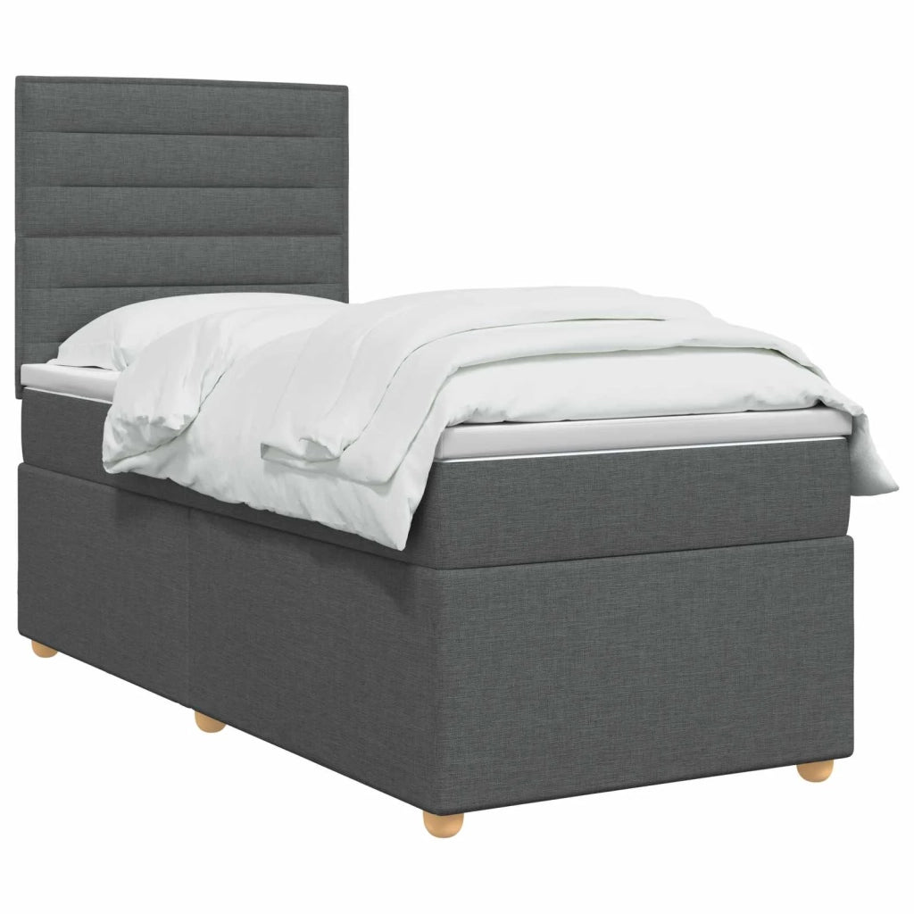 Letto box spring con materasso Grigio Scuro 100 x 200 cm 3453810