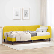 Cornice del letto ad angolo Giallo 90 x 200 cm Velluto