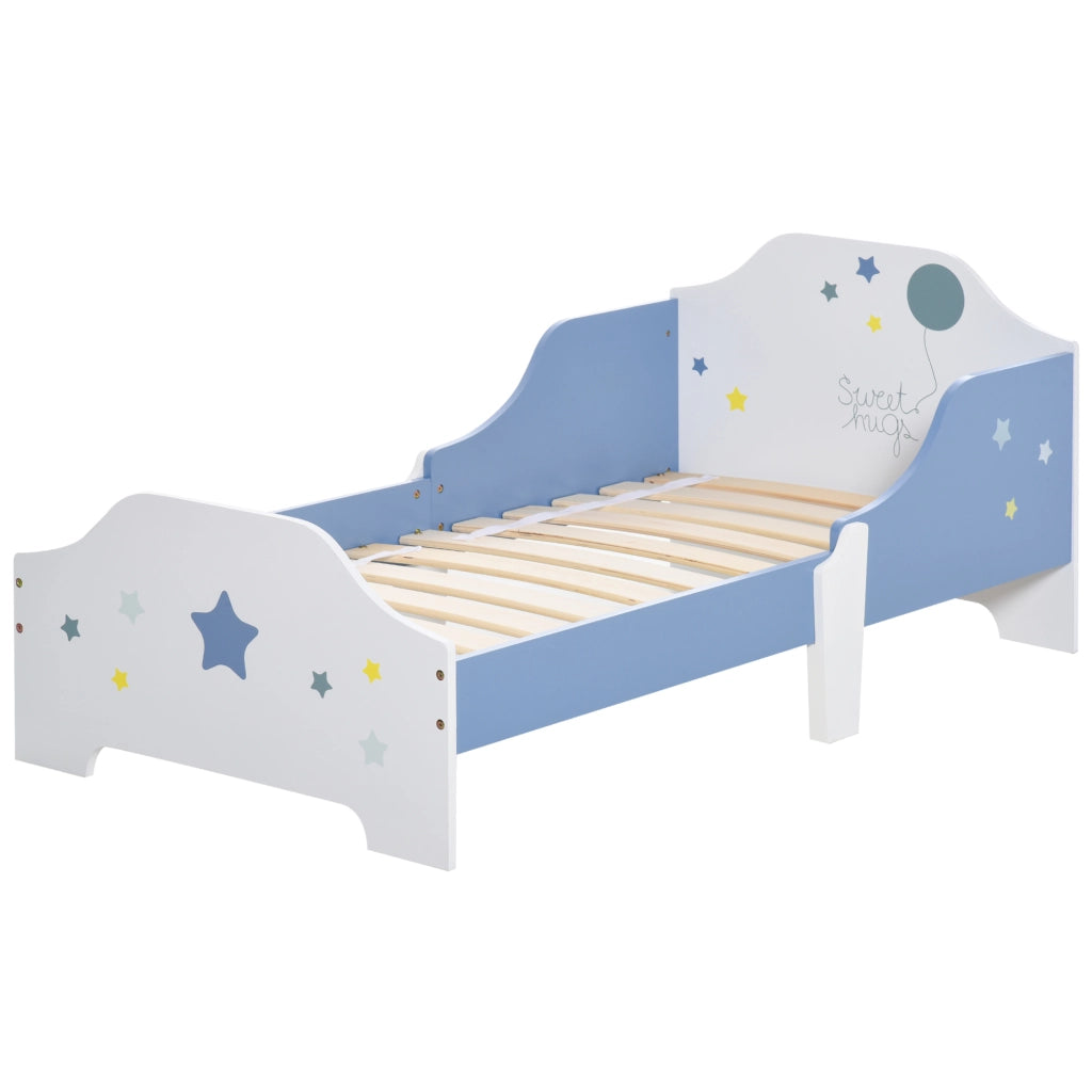 Letto per bambini con rete a doghe ¨C Xylo ¨C Blu e bianco 143x74x59 cm