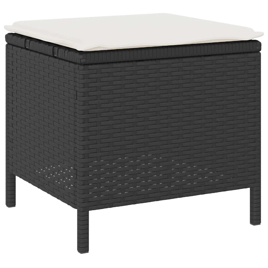 Set da Pranzo per Giardino | Set Salotto da Giardino Nero polyrattan