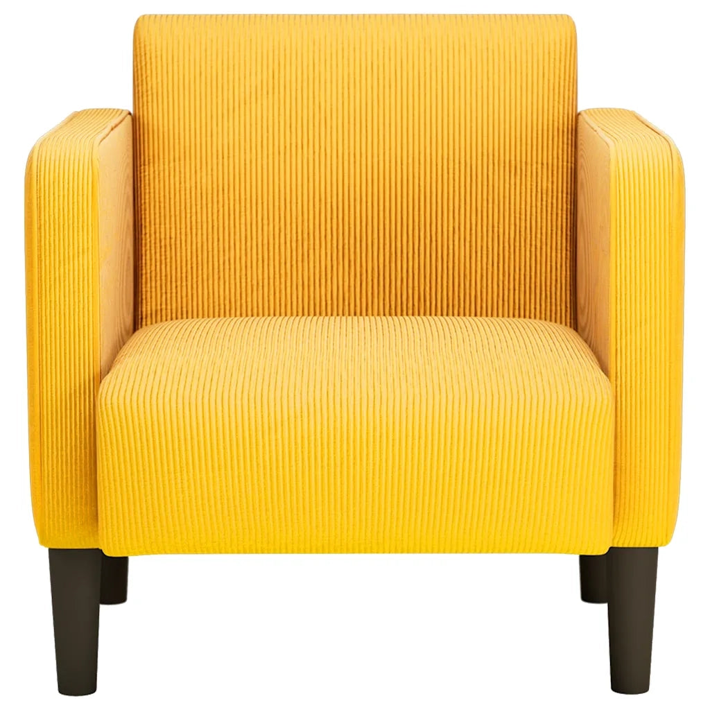 Divano Sedia con Braccioli Giallo Chiaro 54 cm Tessuto a Coste 4100521