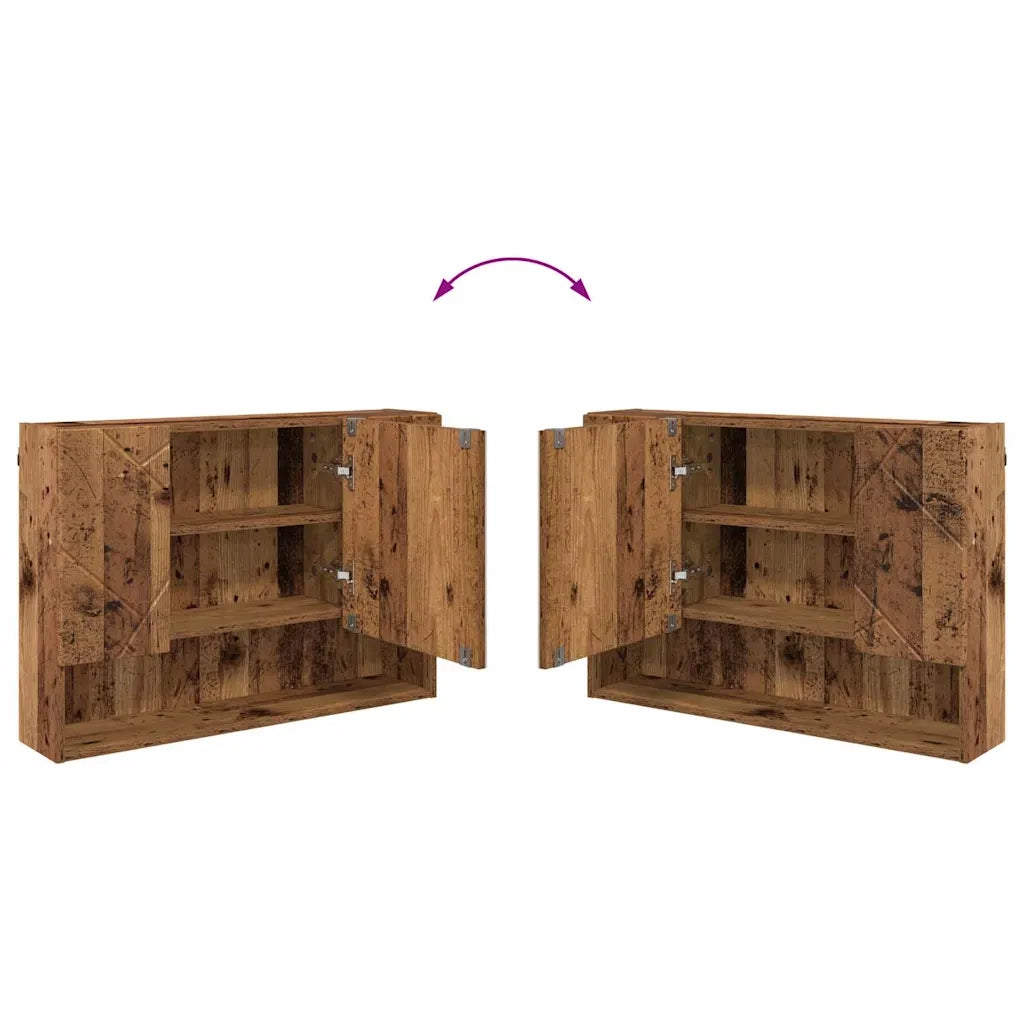 Mobiletto per specchio con porta Legno vecchio 80 x 17 x 55 cm 883362