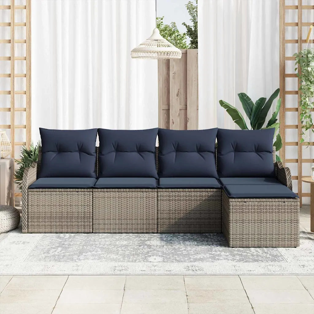 Set Divano da Giardino Grigio polyrattan 3345665