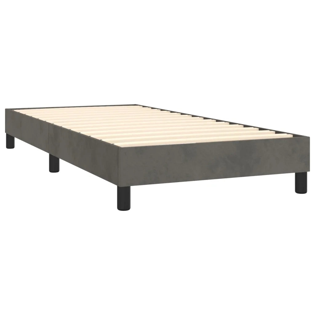 Letto a Molle con Materasso e LED-Struttura Letto con Materasso Grigio Scuro 90x190cm Velluto 820490