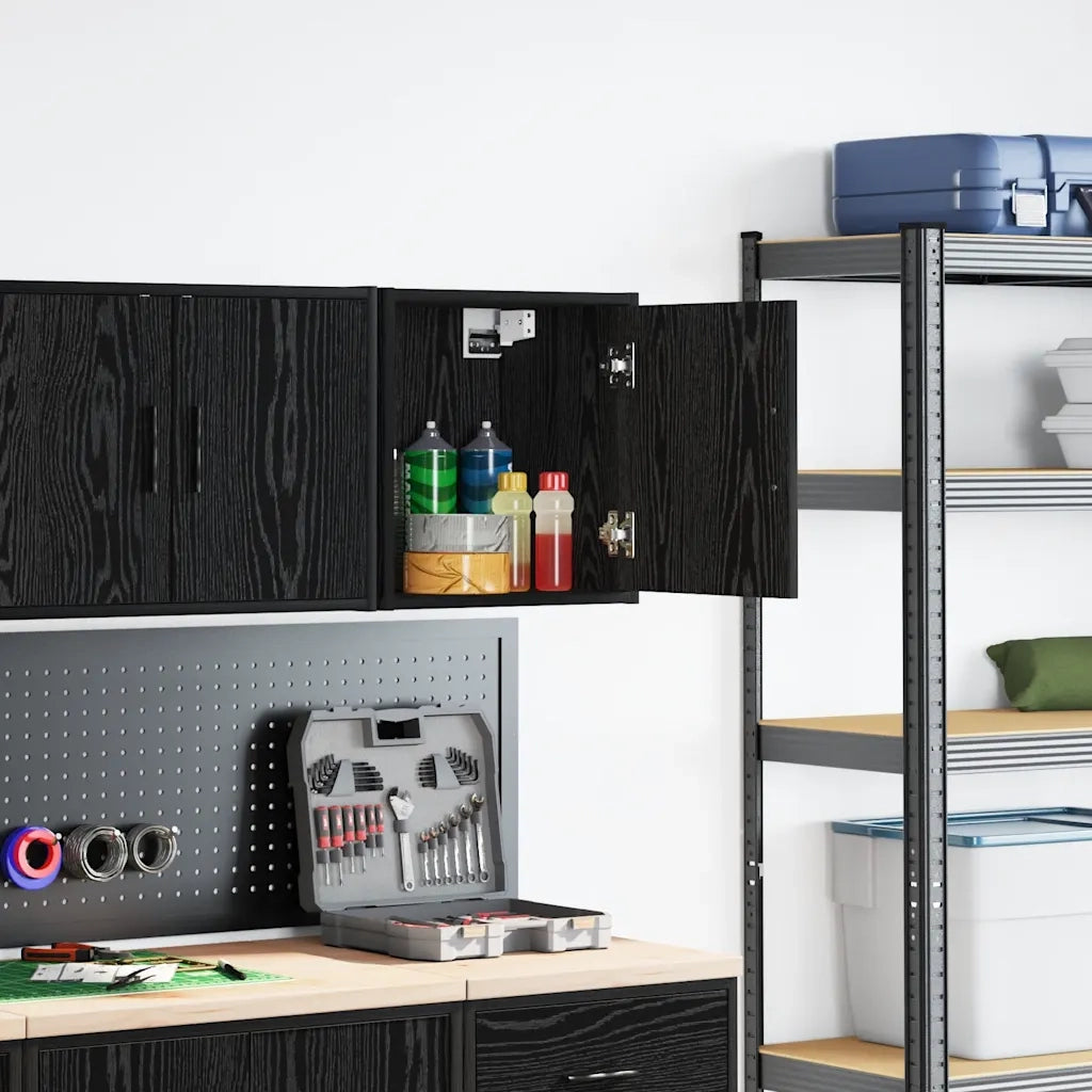Pensile per Garage Nero in Legno Multistrato 860627