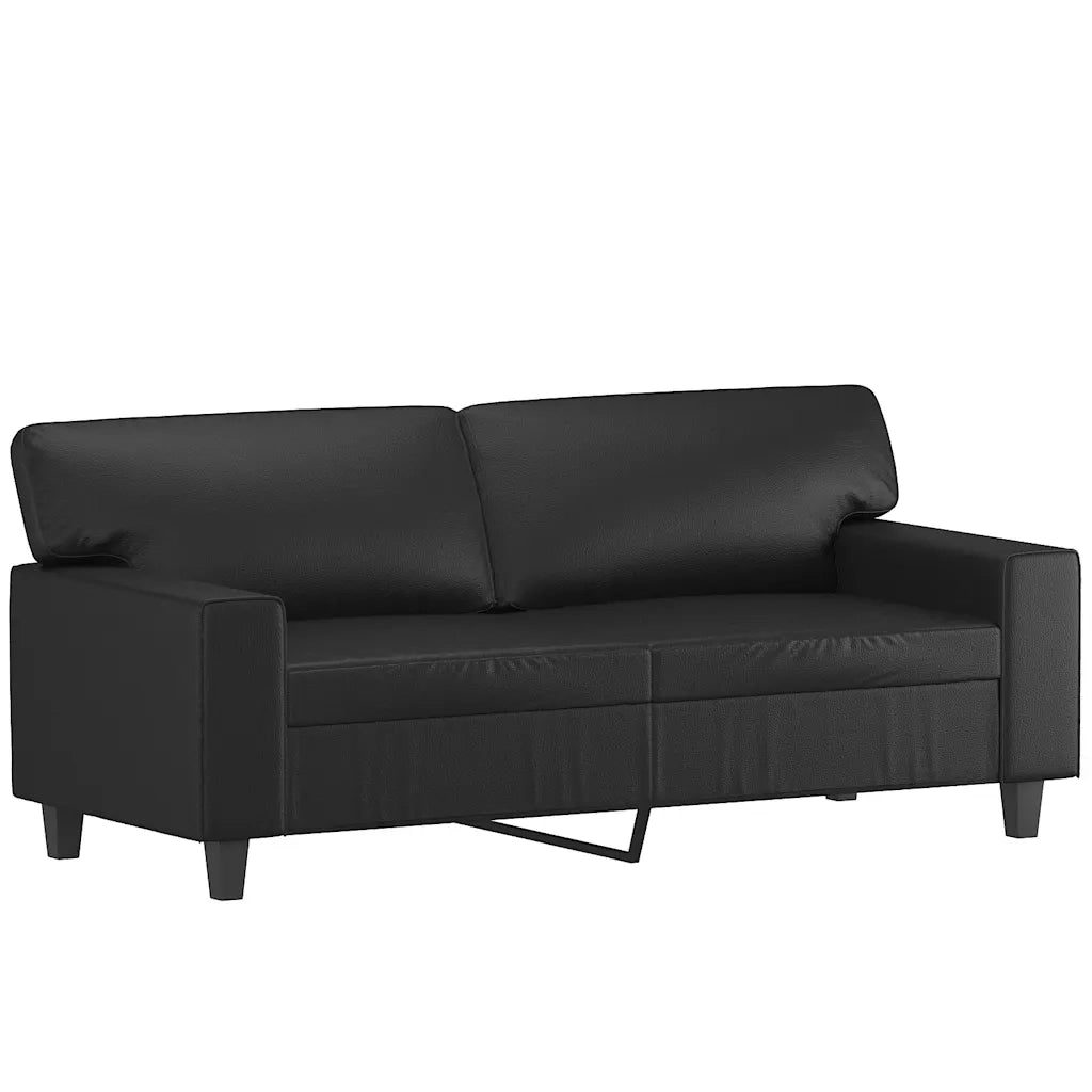 Divano a 2 Posti-Sofa 2 Posti Nero 140 cm in Similpelle 253837