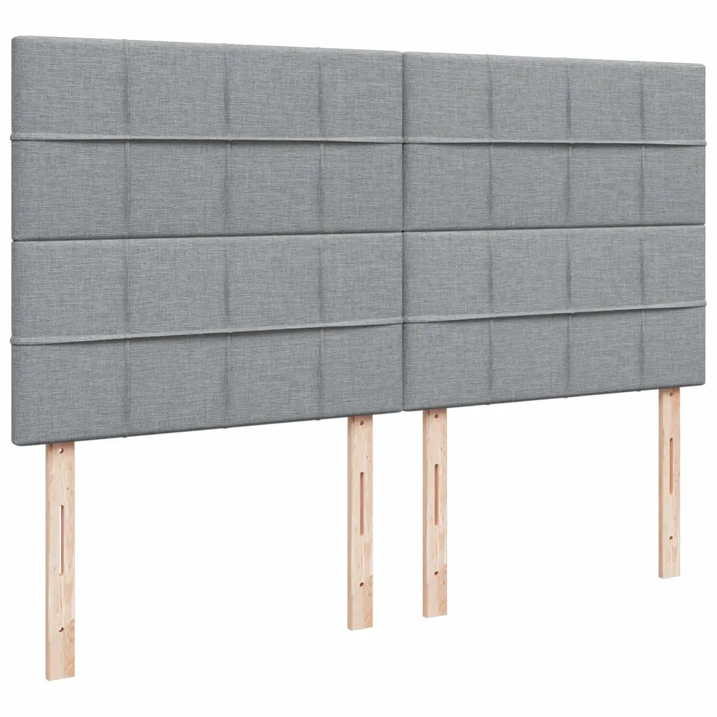 Giroletto a Molle con Materasso Grigio Chiaro 200x200cm Tessuto