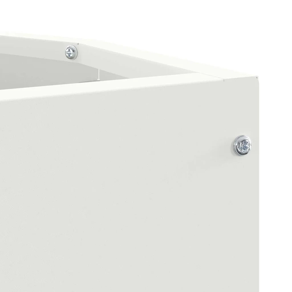 Vaso d'angolo-Fioriera-Contenitore per Piante Bianco 30 x 30 x 35 cm Acciaio
