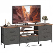 Mobile TV con cassetti e ripiani ¨C Minimal ¨C marrone 140x30x50 cm