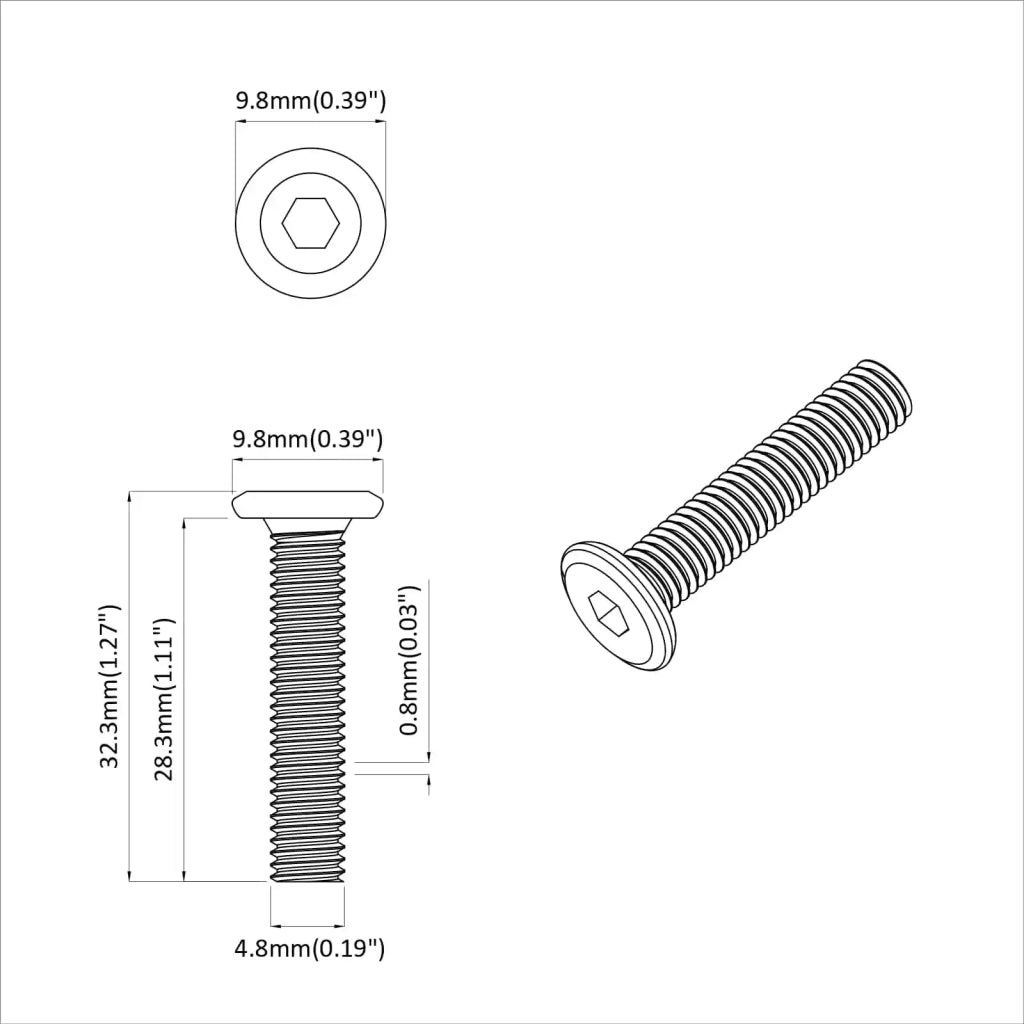 Vite 2 pcs Argento 5 x 30 mm Ferro 864583