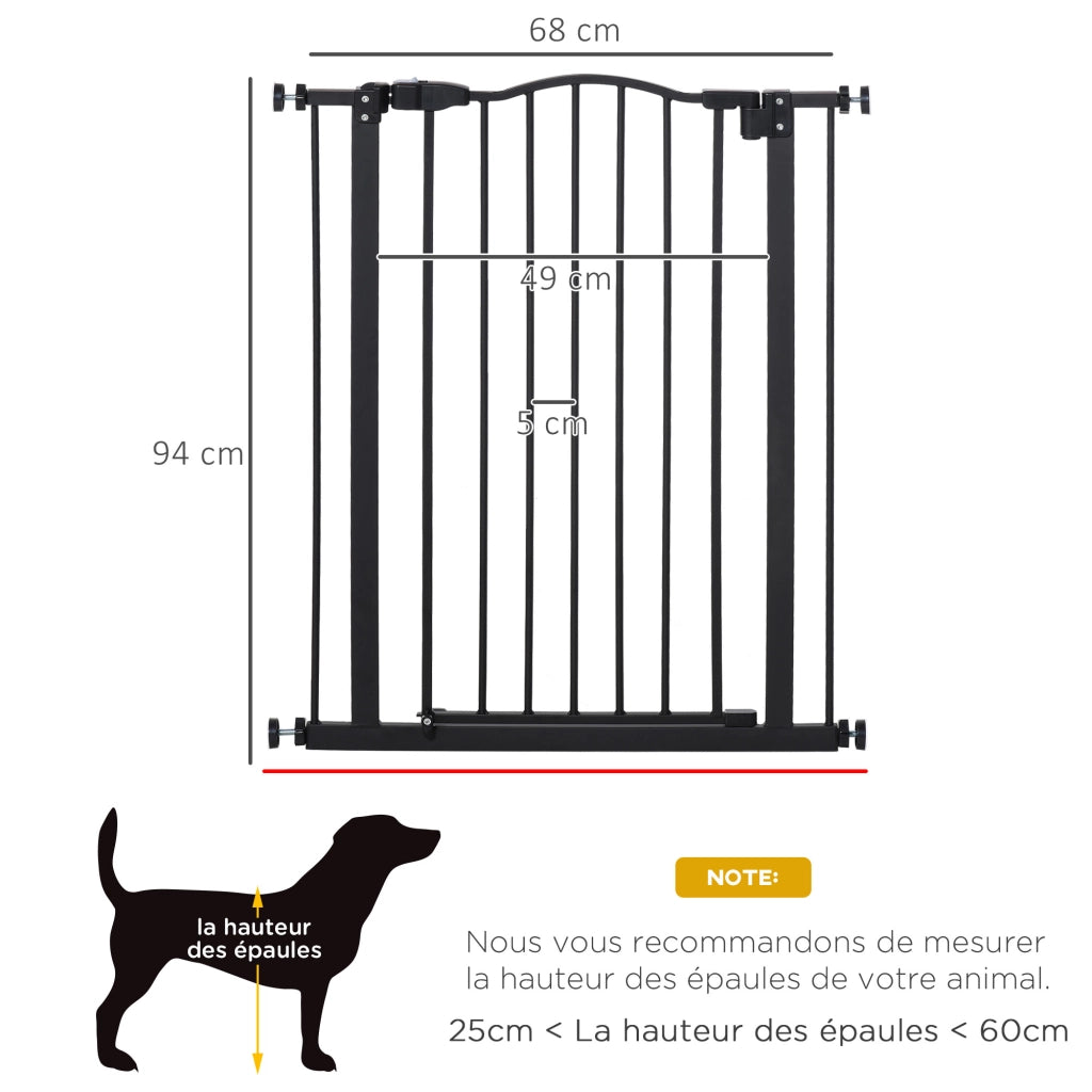 Barriera per cani estensibile ¨C zephmum ¨C Nero 74-80 cm